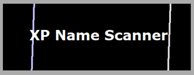 XP Name Scanner high-contrast splash screen